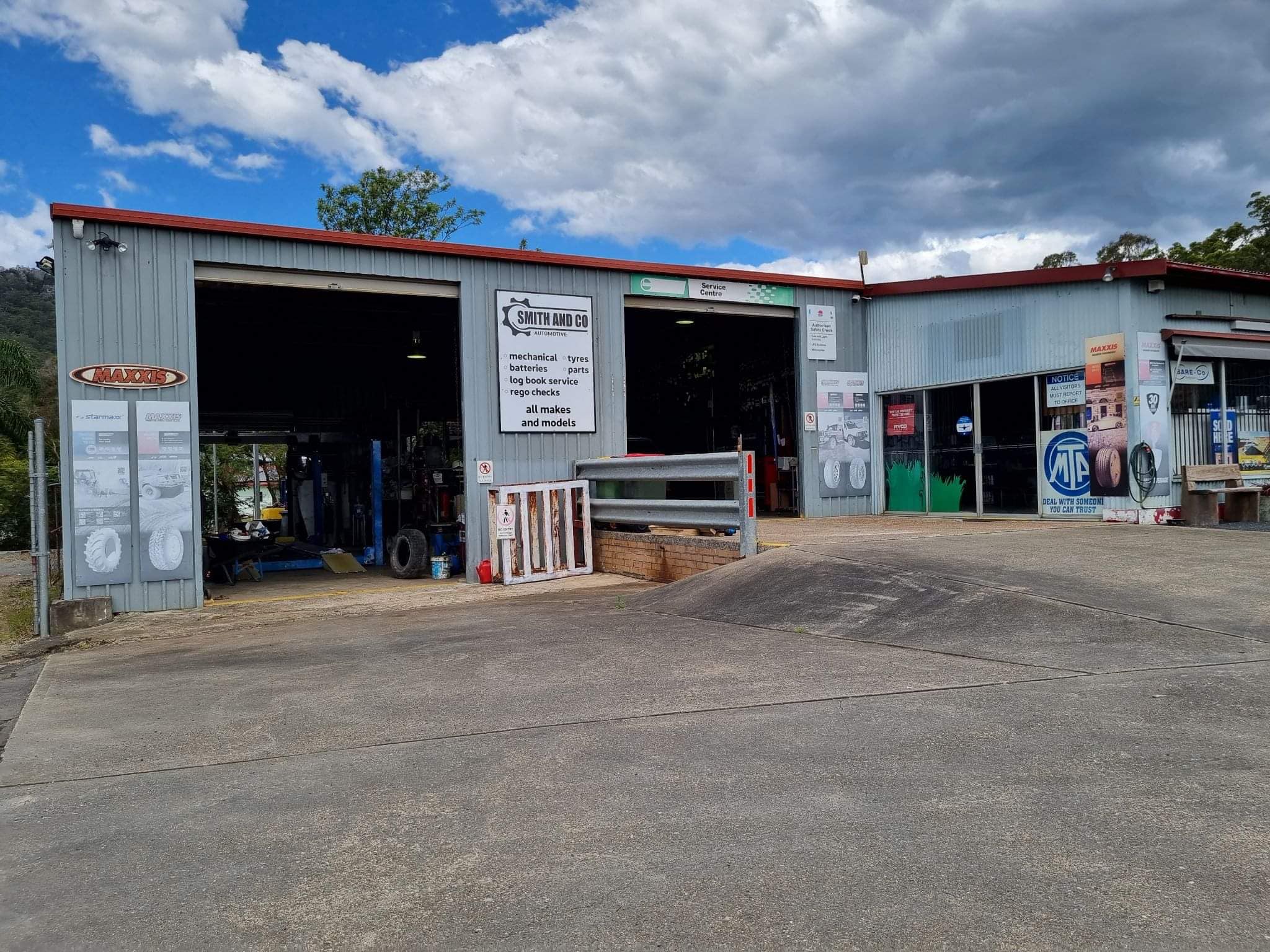 The Smith & Co Automotive workshop on Crawford Street, Bulahdelah